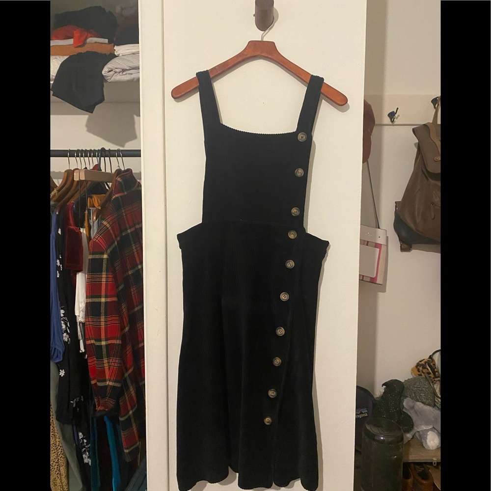 Women’s Black Corduroy Jumper Dress
